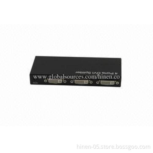 4-port DVI Splitter, Supports Highest Video Resolution 1,080p